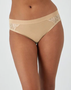 Culotte à jambe haute en modal de coton avec dentelle Respire par Bali - Style BCMHH